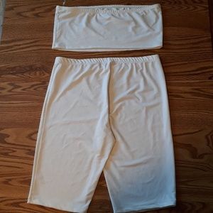 Bondoc Biker Short Set - White
